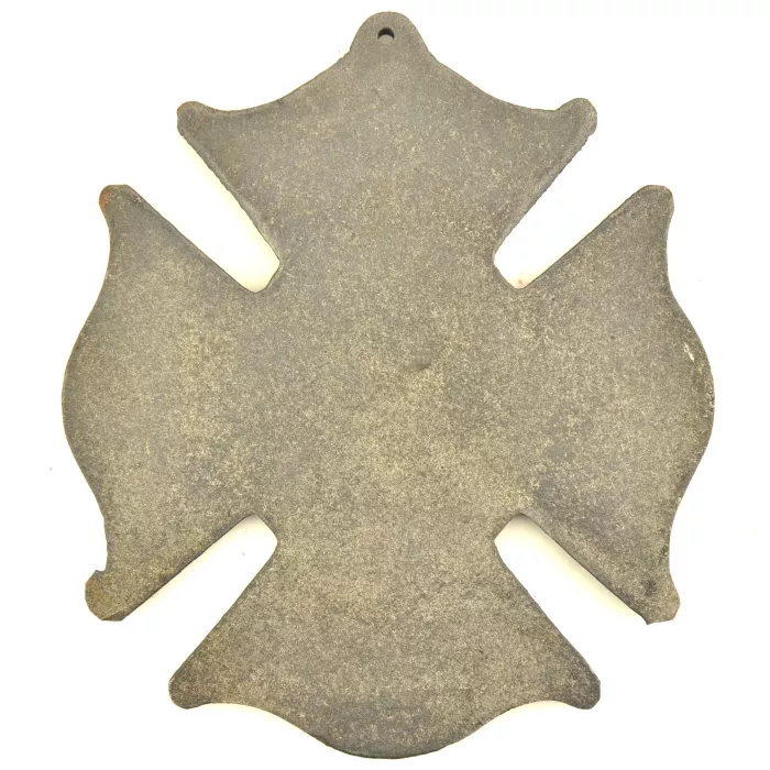 Cast Iron Firefighting Wall Plaque - Grey Finish - 7.75" Wide