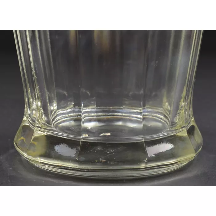 Clear Pressed Glass Panel Pattern Large Flower Vase- 7.75" Tall