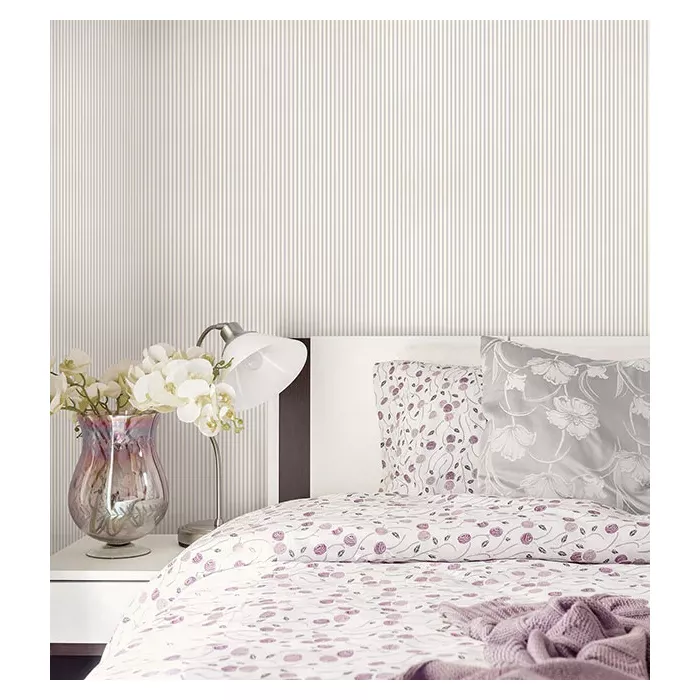 3mm Stripe Wallpaper Grey, White Norwall Wallcovering SD36127