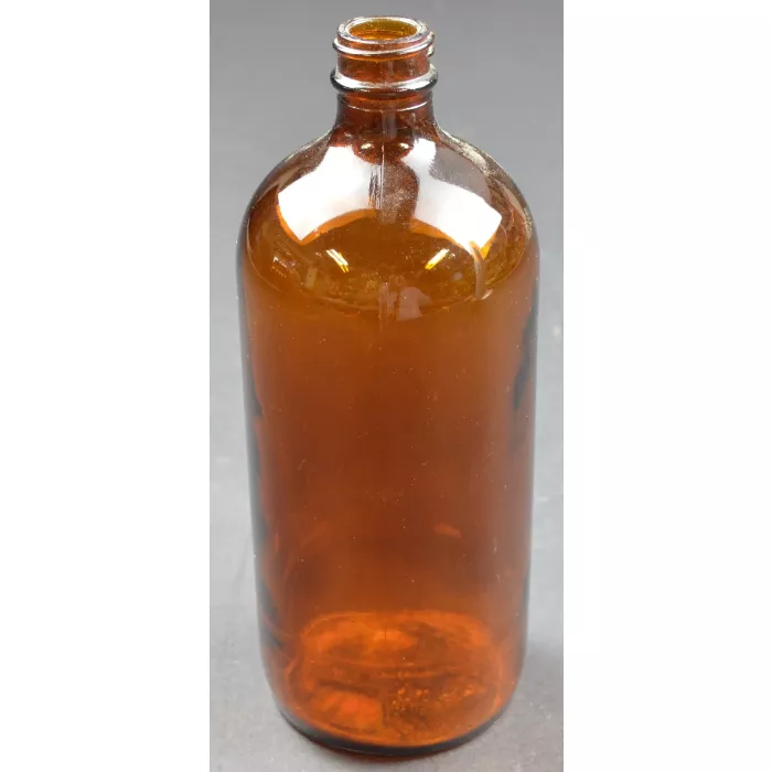 Vintage Brown Glass Pharmacy Medicine Bottle - 7.5" Tall