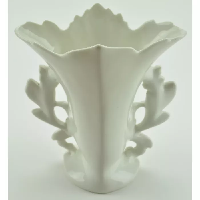Collectible Floral Pattern White Vase - 8.25" Tall - Number 138