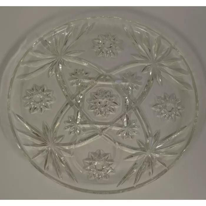 Anchor Hocking Prescut Clear Pattern - Snack Set - 4 Snack Plates & Cups