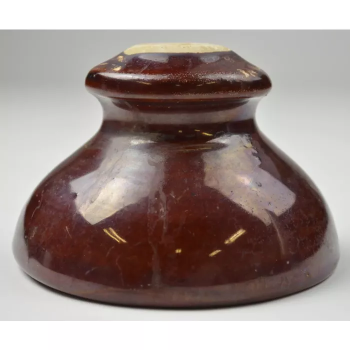 Vintage Brown Ceramic Threaded Insulator