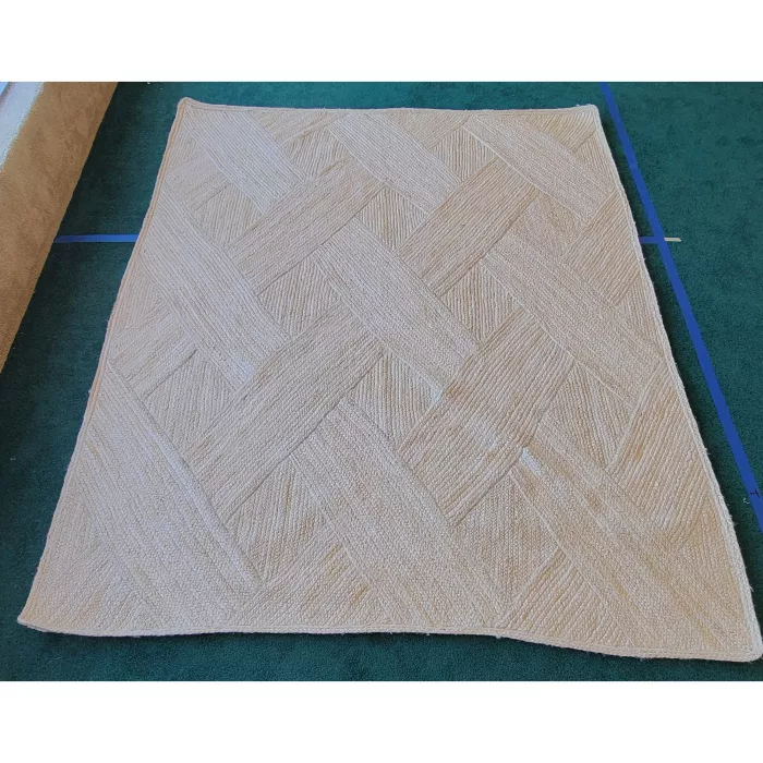 Lizbeth Geometric Hand-Woven Ivory Area Rug - Rectangle 7ft10in x 9ft10