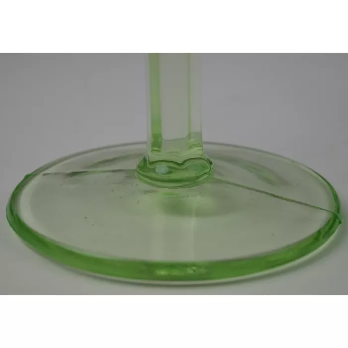 Vintage Green Depression Glass Compote - 6" Tall
