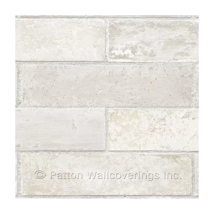 Swiss Brick Wallpaper Cream, Gray Norwall Wallcovering LL29532