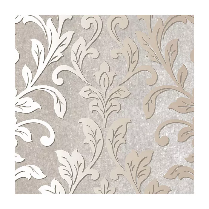 Silver Leaf Damask Wallpaper Grey, Taupe Norwall Wallcovering TX34844