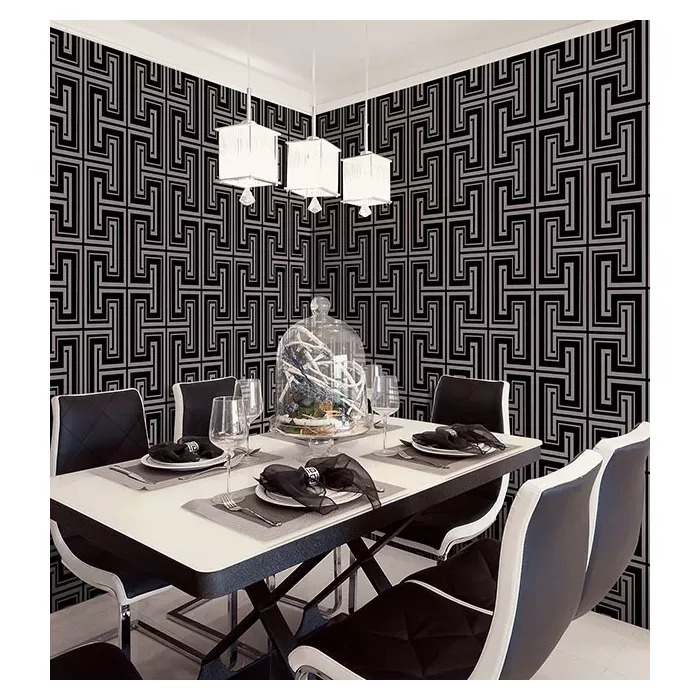 Tease Wallpaper Metallic Silver, Black Norwall Wallcovering TU27126