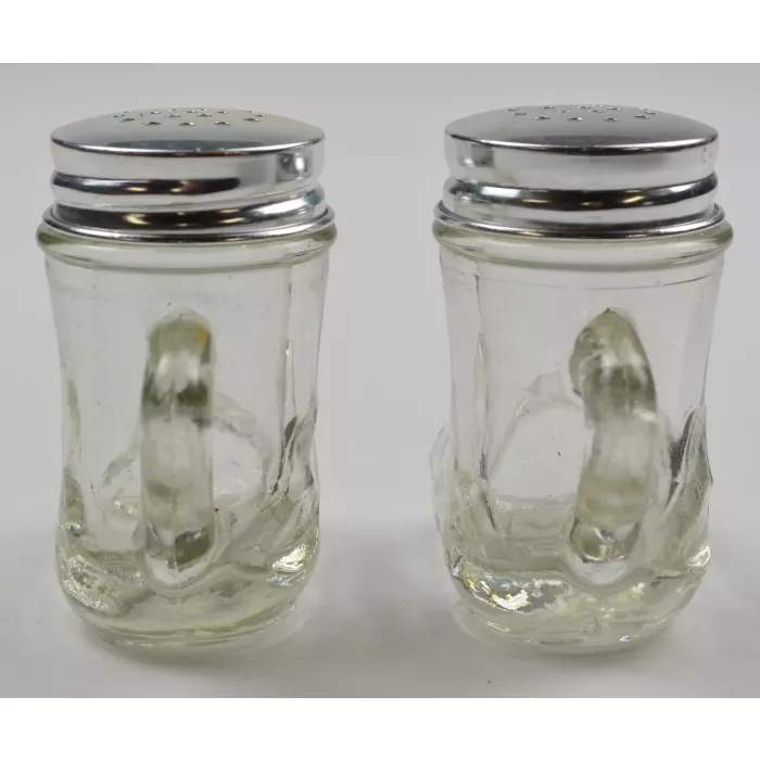 Clear Glass Boot Shaped Salt & Pepper Shakers - 2.375" Tall