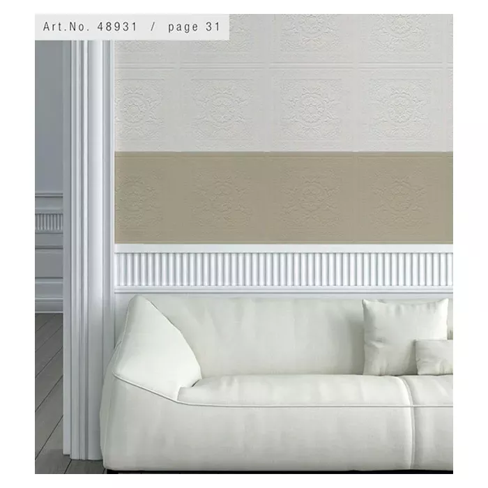 Relief Print Panels Paintable Wallpaper White Norwall Wallcovering 48931