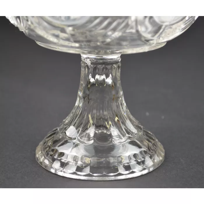 Clear Glass Horn Of Plenty Pattern Compote - 5.25" Tall