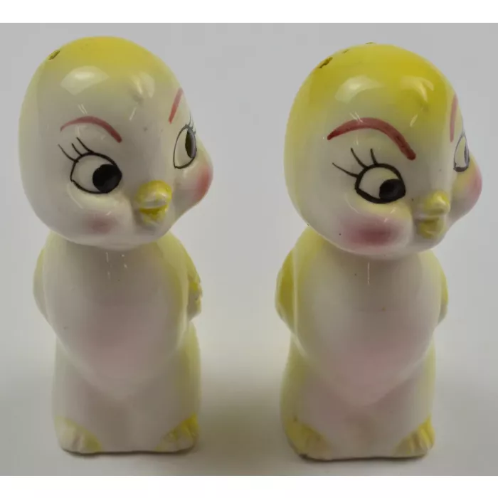 Ceramic Salt & Pepper Shakers - Yellow Canaries - 4.25" Tall