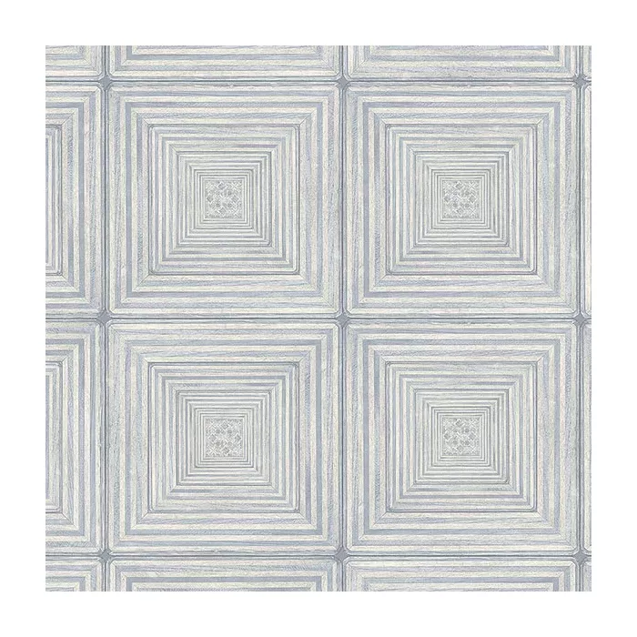 Parquet Wallpaper Blue, Ivory Norwall Wallcovering MH36524