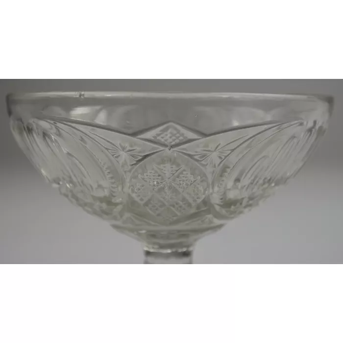 Vintage Clear Pressed Glass Footed Compote - 3.5" Tall