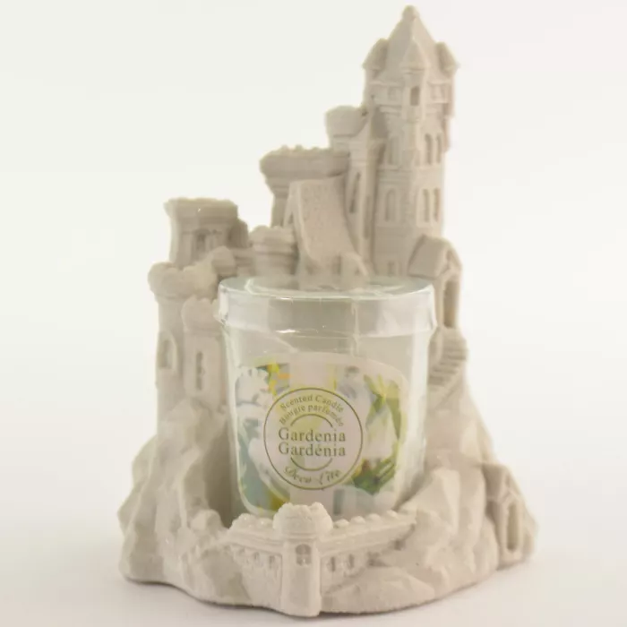 SAND-DECO Sand Castle Figurine & Candle Votive Holder - 6" Tall
