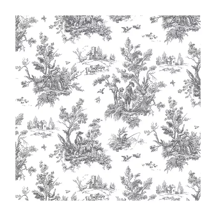 Toile Wallpaper Black Norwall Wallcovering AB42413
