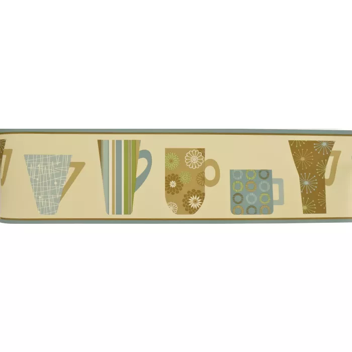 Cafe Chic Coffee Cup Wallpaper Border - Waverly