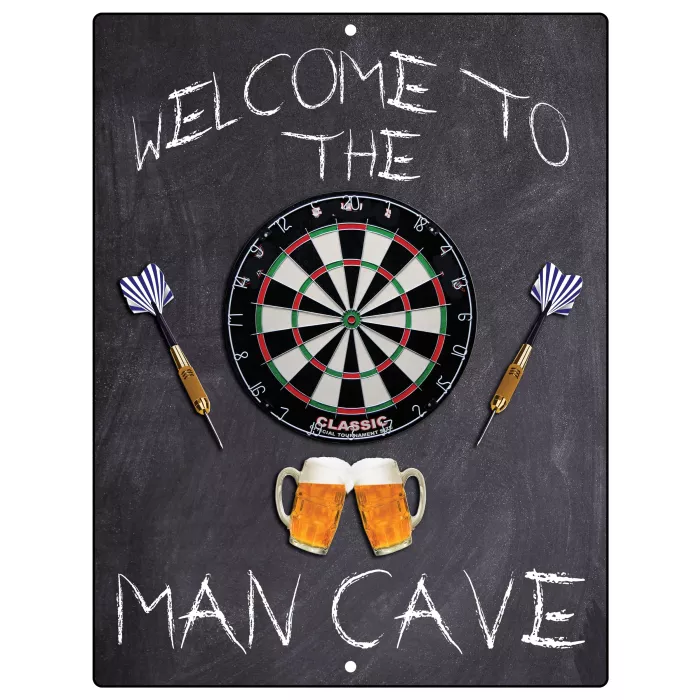 Aluminum Sign - Welcome To The Man Cave Dartboard