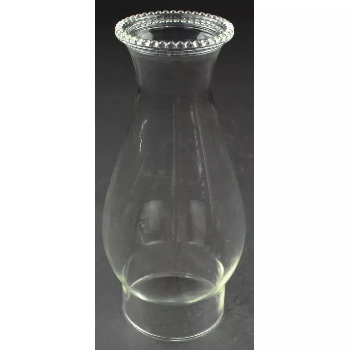 Vintage Clear Glass Saw Tooth Top Hurricane Lamp Chimney - 8.5" Tall