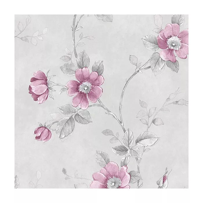Poppy Wallpaper Pink, Grey Norwall Wallcovering RG35733