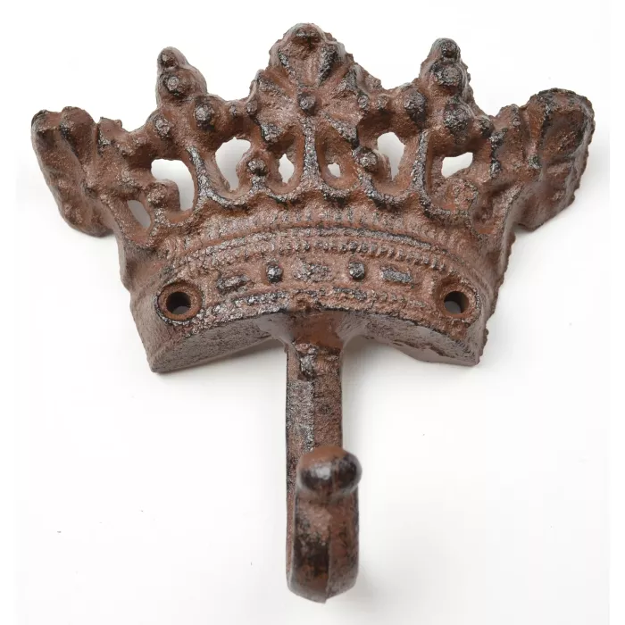 Cast Iron Wall Hook - Royal Crown Design - Set Of 4 - 5" Wide