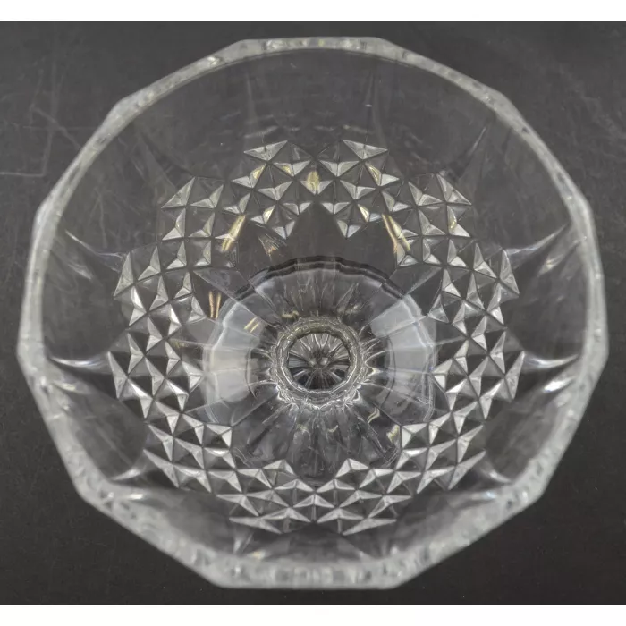 Clear Cut Glass Arch & Diamond Pattern Sherbet - 3.25" Tall
