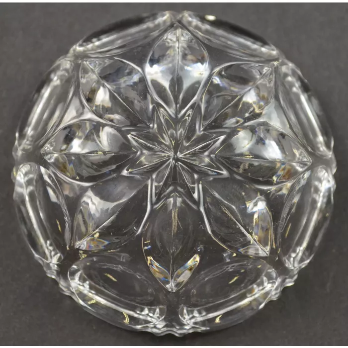 Clear Pressed Glass Circle & Diamond Patterm Mini Cream & Sugar Set