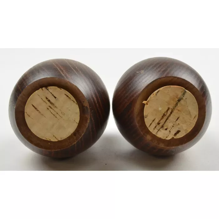 Vintage Wooden Acorn Shaped Salt & Pepper Shakers - 3.25" Tall