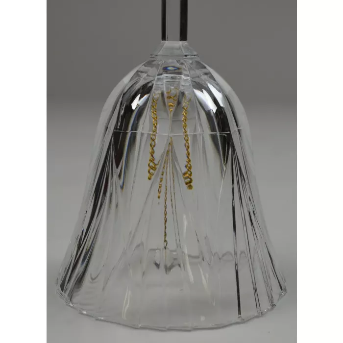 Clear Glass Bell - Diamond & Fan Pattern - 7.125" Tall