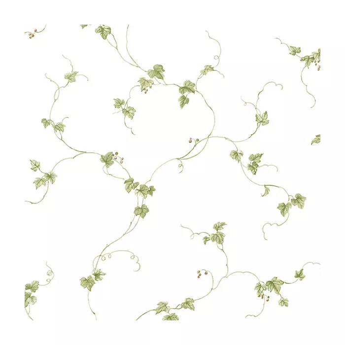 Small Berries Trail Wallpaper Green, Beige Norwall Wallcovering FK34437