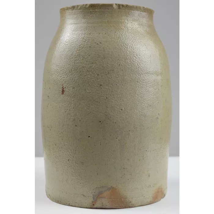 Vintage Beige Stoneware Crock - 7.75" Tall