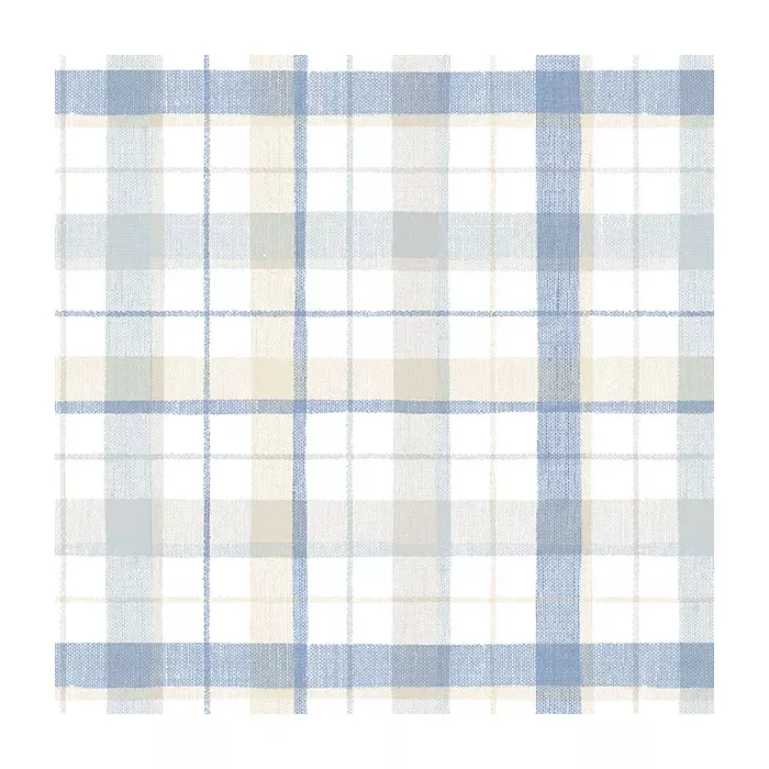 Linen Plaid Wallpaper Blue, Beige Norwall Wallcovering CK36629