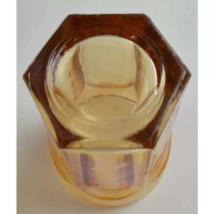 Vintage Glass Tumbler - Peach Lustre Arch Pattern - 4.875" Tall