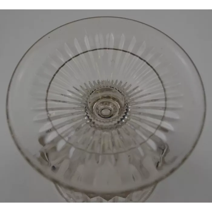 EAPG Clear Glass Footed Sugar - Triangular Prism - Circa 1850's