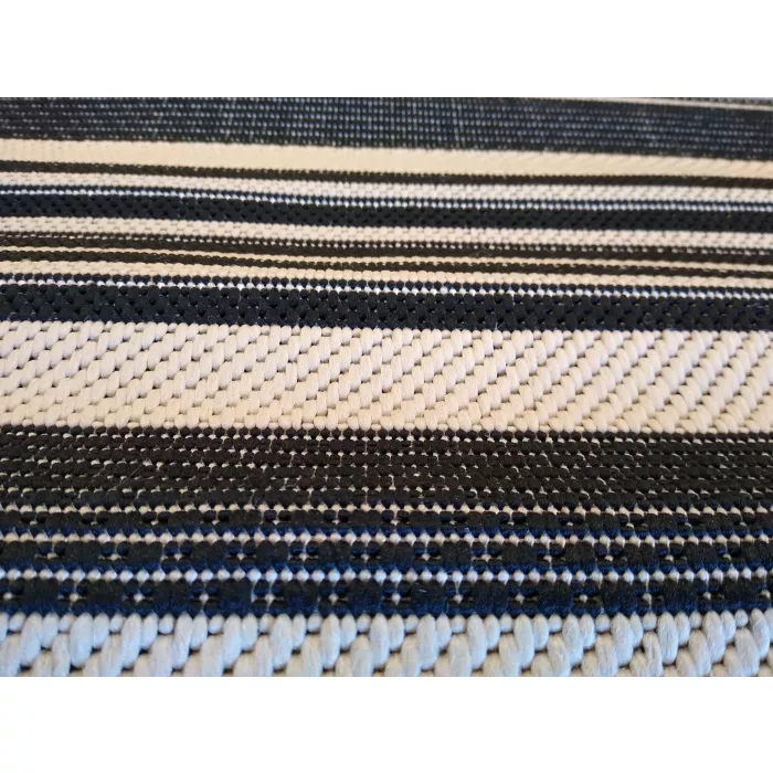 Safavieh Courtyard Indoor / Outdoor Striped Black/Bone Area Rug - Runner 2ft 3in x 6ft 7in
