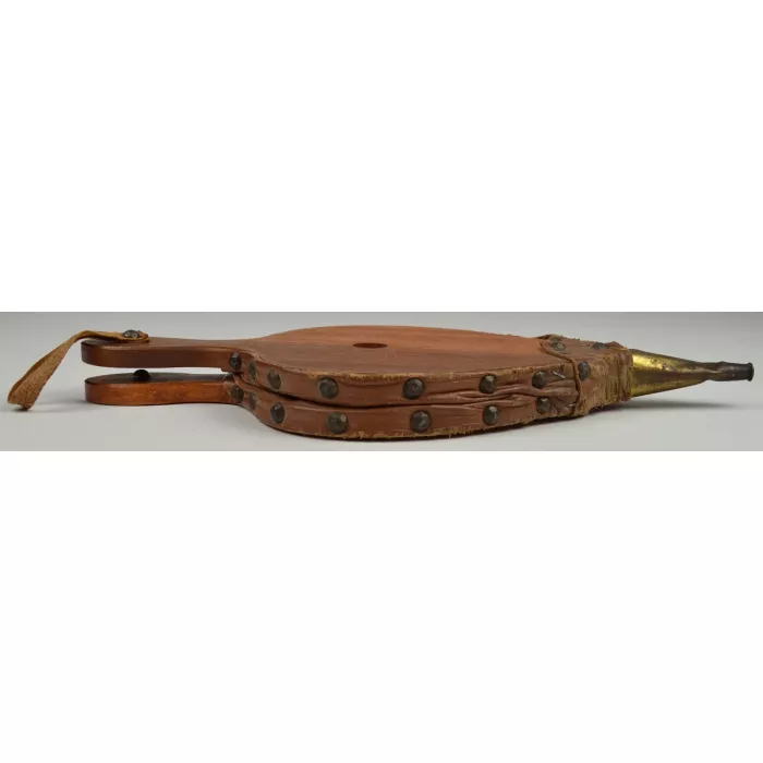 Antique Wood & Leather Hearth Fireplace Bellows - 17" Tall