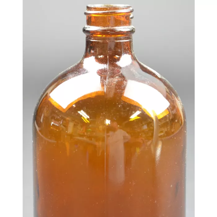 Vintage Brown Glass Pharmacy Medicine Bottle - 7.5" Tall