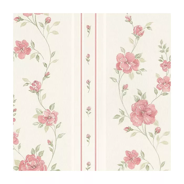 In Register Rose Stripe Wallpaper Ivory, Blush, Pink Norwall Wallcovering MD29443