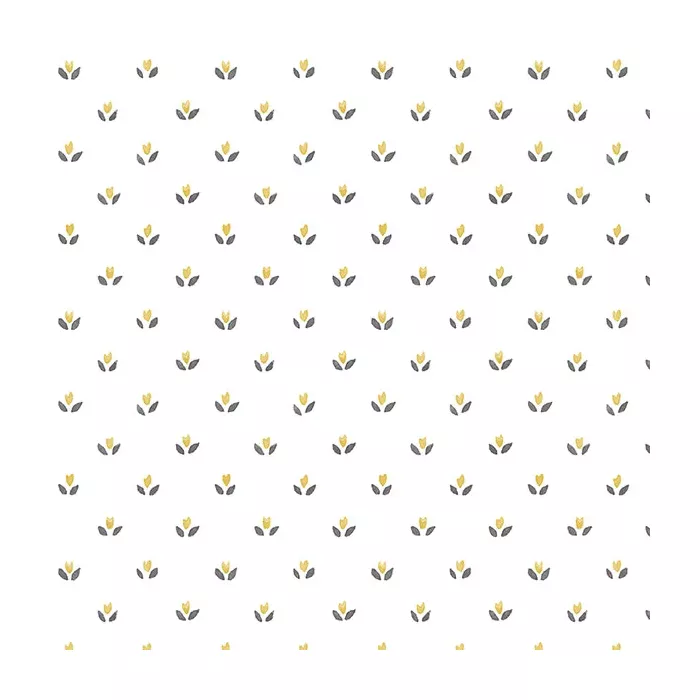 Mini Tulip Wallpaper Yellow, Grey Norwall Wallcovering FK34403