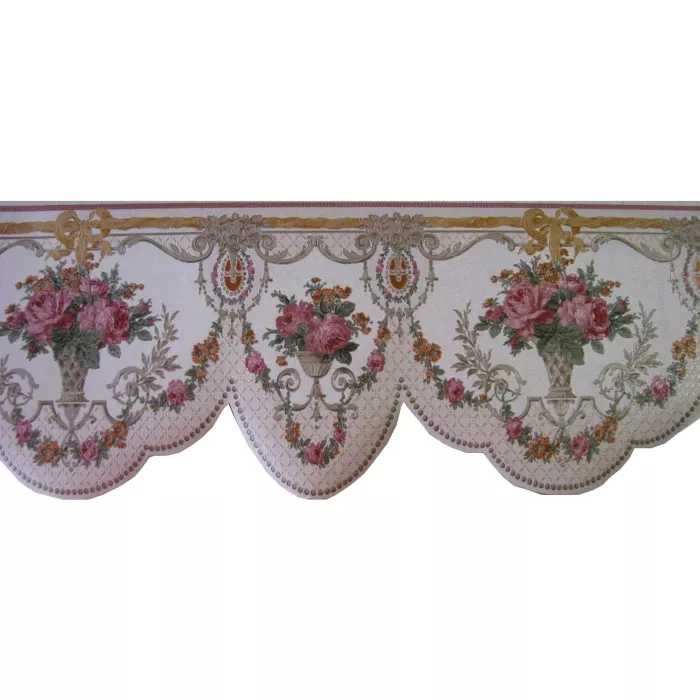 Roses In Flower Vase Wallpaper Border - Imperial