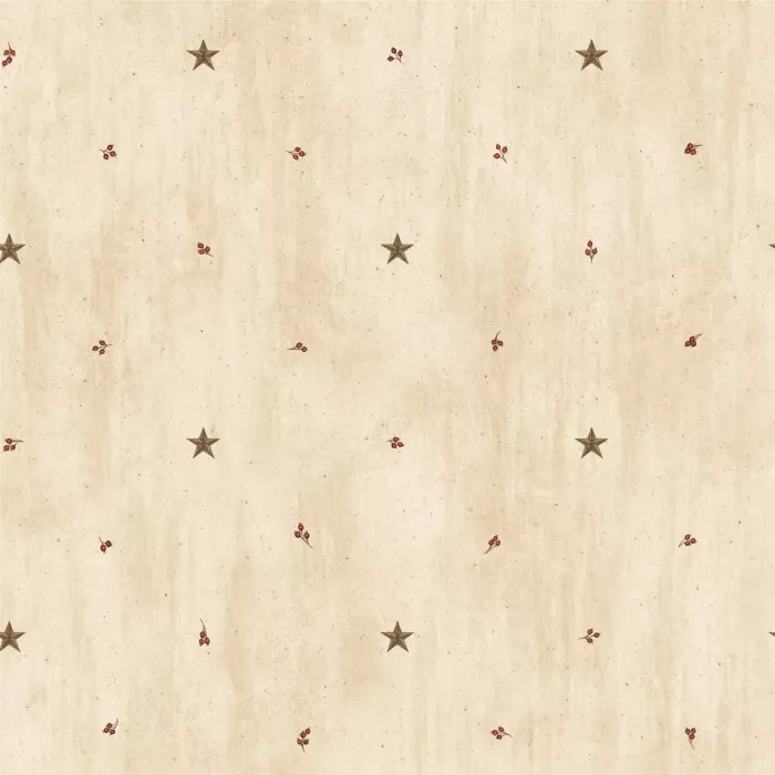 Marge Wheat Star Sprigs Toss Wallpaper Sidewall Chesapeake BBC09068