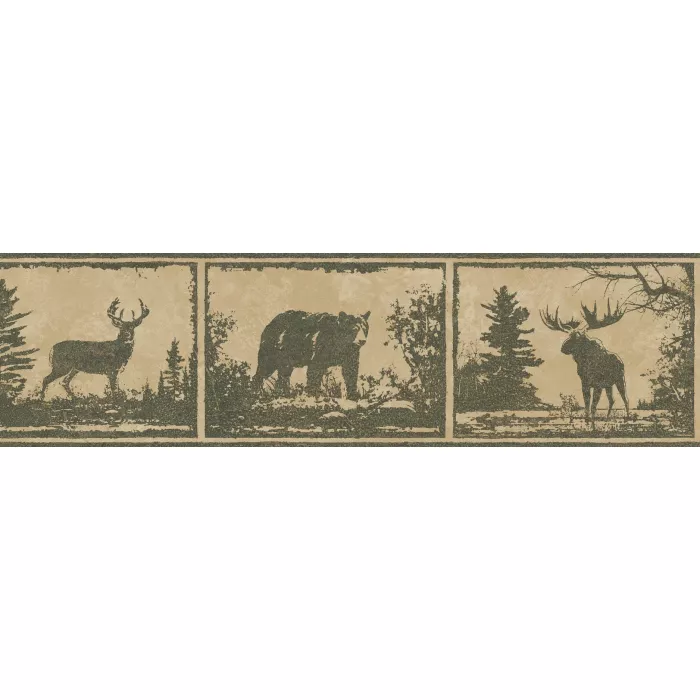 Stuart Grey Metalworks Stamped Blocks Wallpaper Border Chesapeake BBC48501B