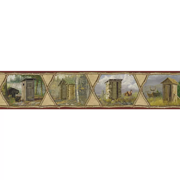 Augustus Red Privy Collection Portrait Wallpaper Border Chesapeake BBC48552B
