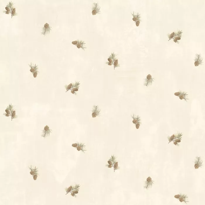 Welsh Cream Pinecone Toss Wallpaper Sidewall Chesapeake BBC49465