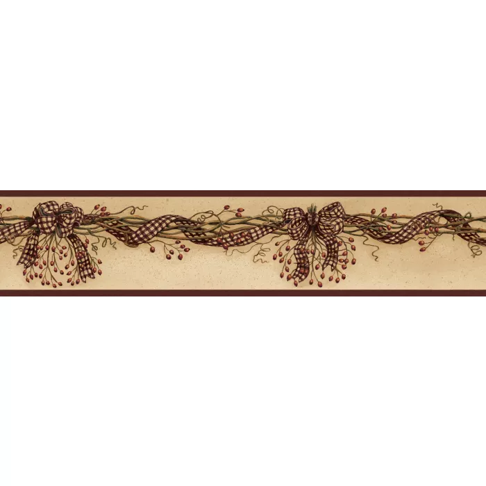 Artemis Sand Rosehip Ribbon Trail Wallpaper Border Chesapeake BBC65211B