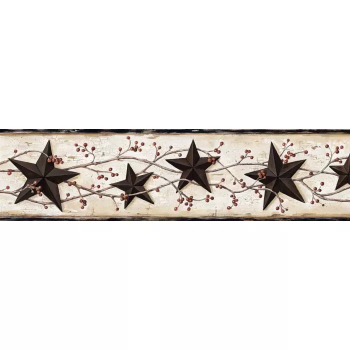 George Cream Tin Star Trail Wallpaper Border Chesapeake BBC65365B