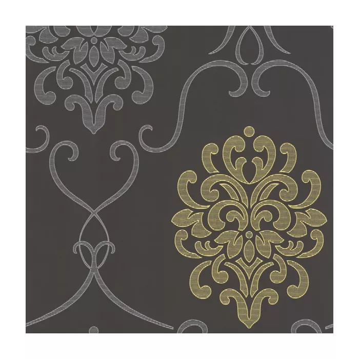 Suzette Grey Modern Damask Wallpaper Decorline DL30440
