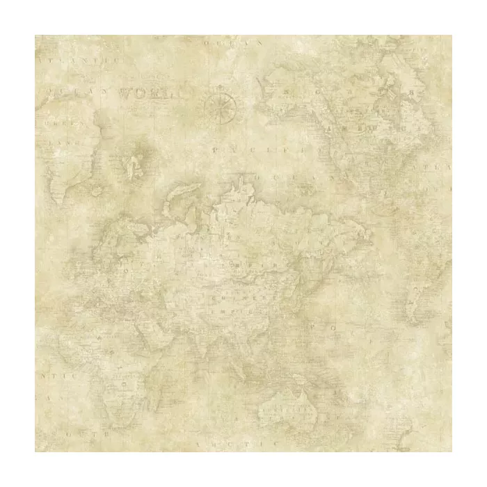 Hardings Beige World Map Wallpaper Sidewall Chesapeake DLR47543