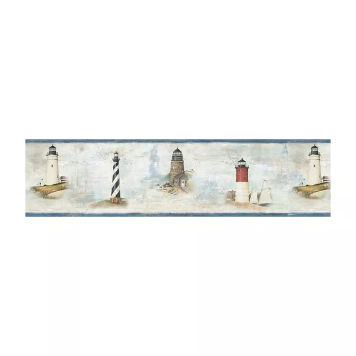 Chapin Blue Sunset Waters wallpaper border Border Chesapeake DLR53502B