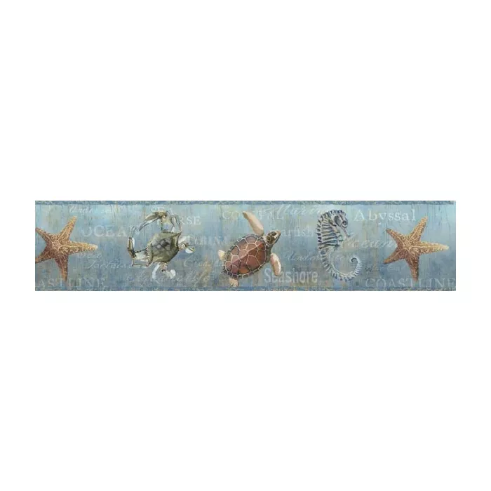 Coastal Teal Newport Lagoon wallpaper border Border Chesapeake DLR53533B